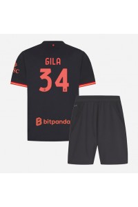 AC Milan Mario Gila #34 Jalkapallovaatteet Lasten Kolmas peliasu 2026-27 Lyhythihainen (+ Lyhyet housut)